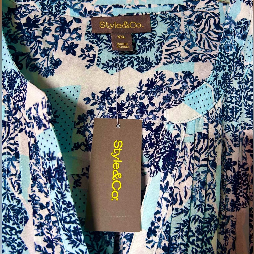 Brand New With Tags Style & Co. Pintucked Summer Top ~ Final Price!! - Picture 2 of 6
